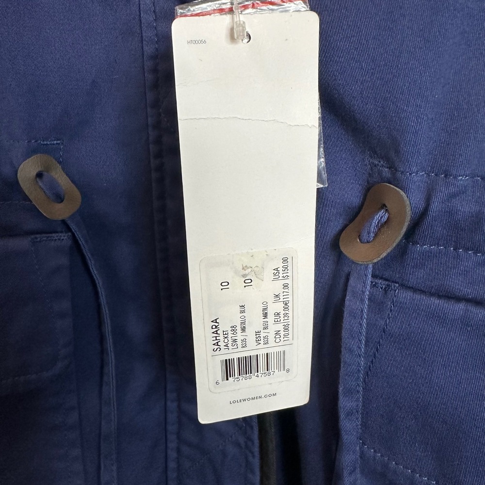 Lole Barn‎ Jacket Navy Blue Utility Drawstring Cotton Elastane Size 10 - Picture 5 of 8